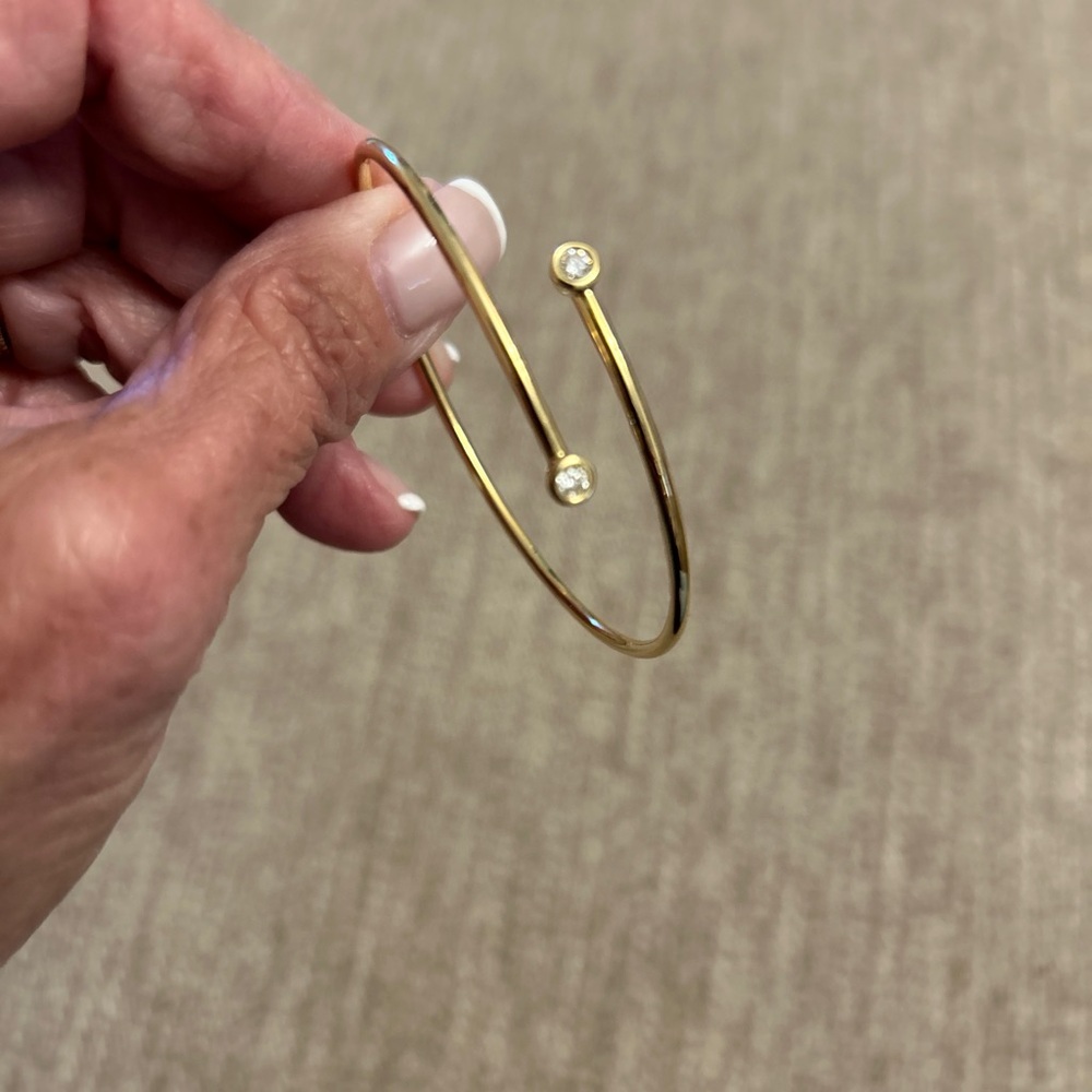 Elsa Peretti-Diamond Gold Hoop Single-row Bangle Bracelet